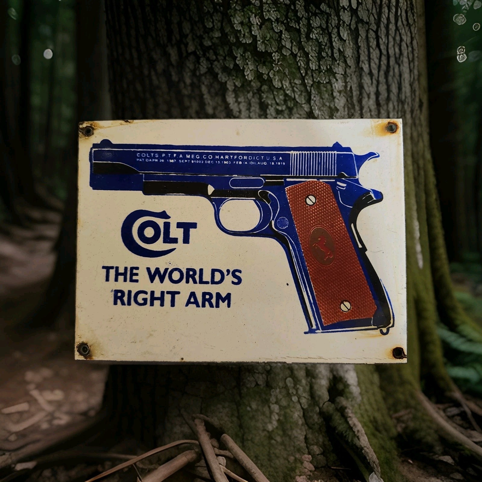 Vintage Colt Revolver Porcelain Sign Gun Pistol Winchester Smith Wesson Gas Oil Vintage Colt Revolver Porcelain Sign Gun Pistol Winchester Smith Wesson Gas Oil