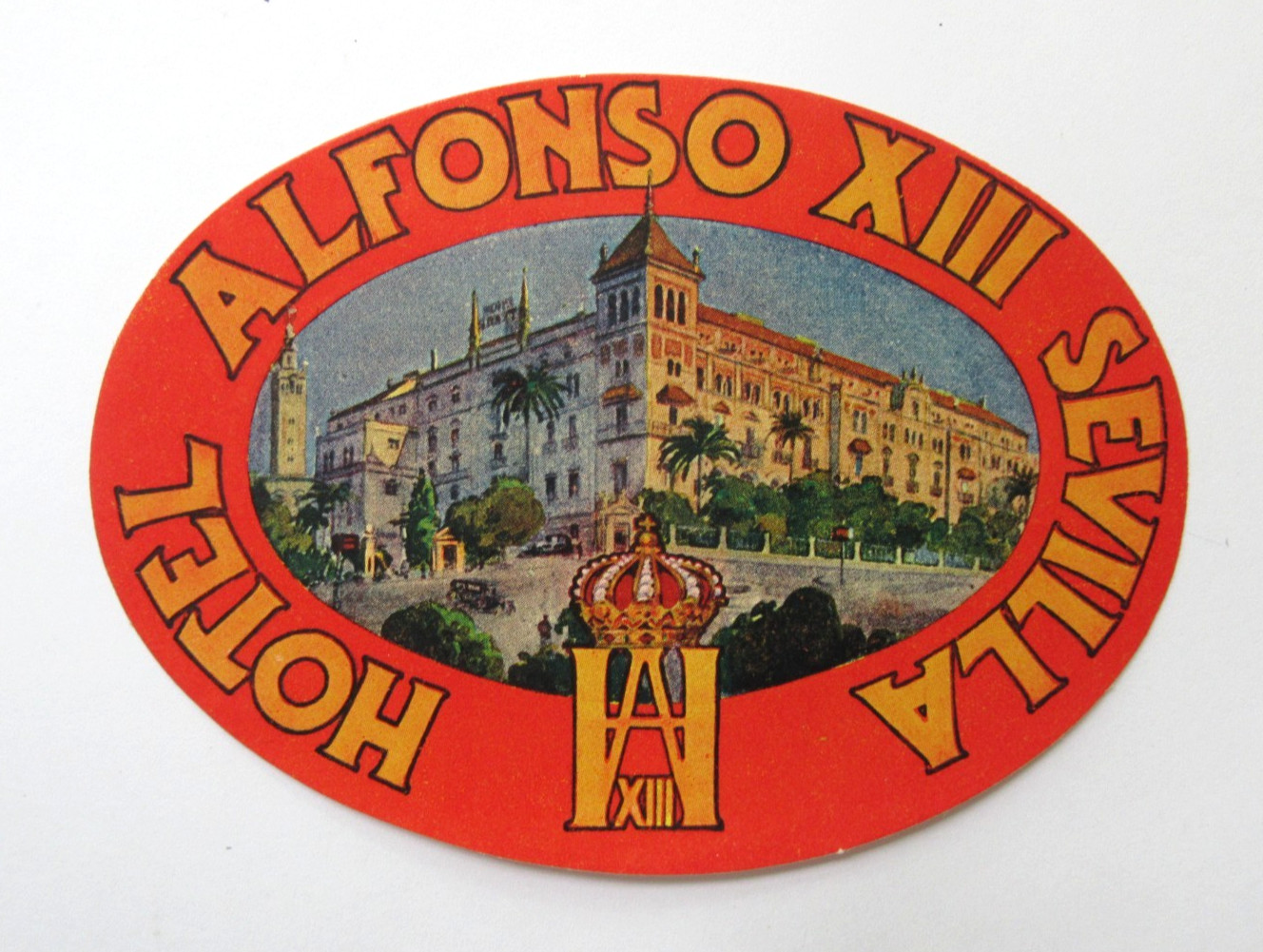 Vintage Hotel Alfonso XIII Sevilla Spain Luggage Label Travel Sticker Decal