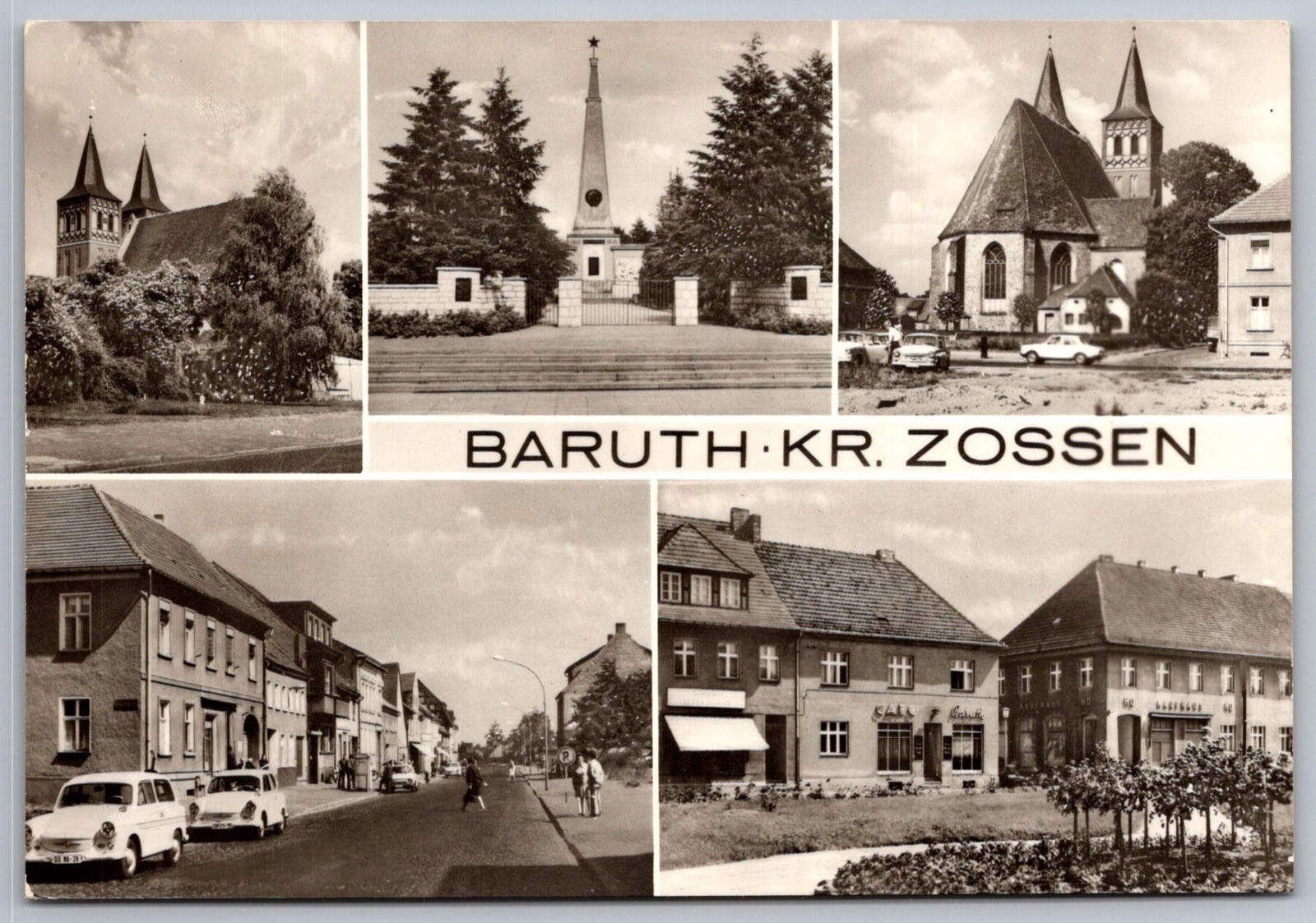 Baruth Kr. Zossen Germany Vintage Architecture Street Scene RPPC