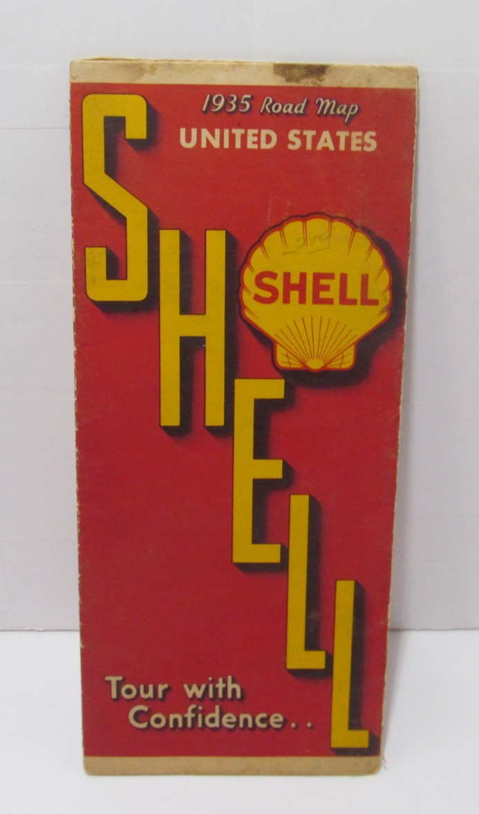 Vintage 1935 Shell Oil Company United States Road Map