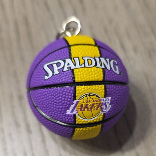 Spalding NBA Los Angeles Lakers Basketball Keychain Purple Yellow Key Ring