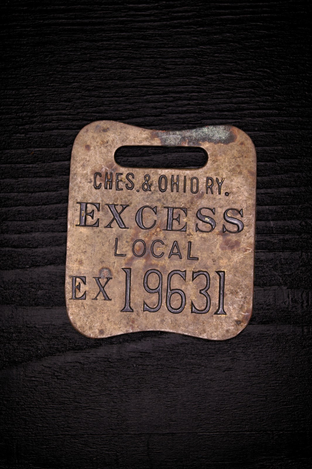 Rare Antique C&O RR Metal Baggage Tag Express Local Ex 19631 - 1.5\