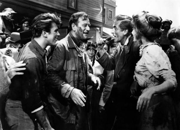 John Wayne Fabian set of movie North Alaska 1960 Point Mugu Califo- Old Photo