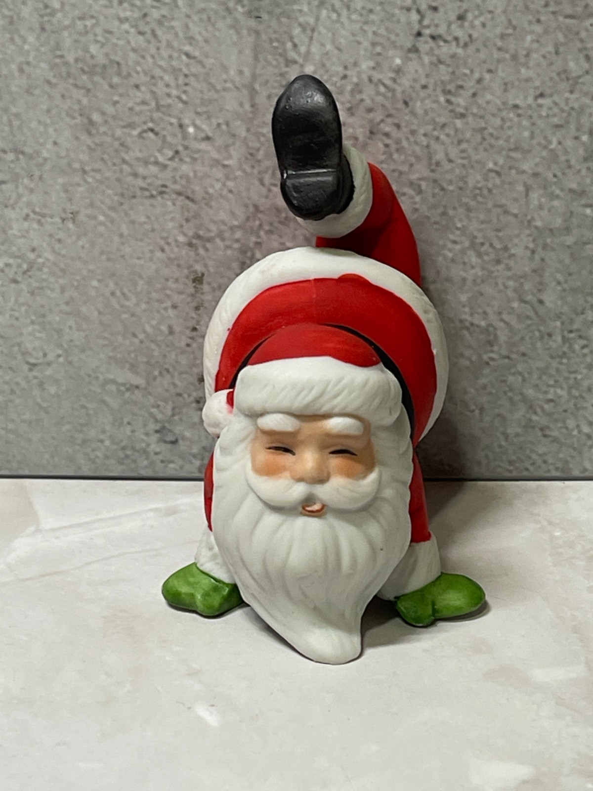 Vintage Yoga Breakdancing Santa Headstand Figurine Ceramic Porcelain Korea Vintage Yoga Breakdancing Santa Headstand Figurine Ceramic Porcelain Korea