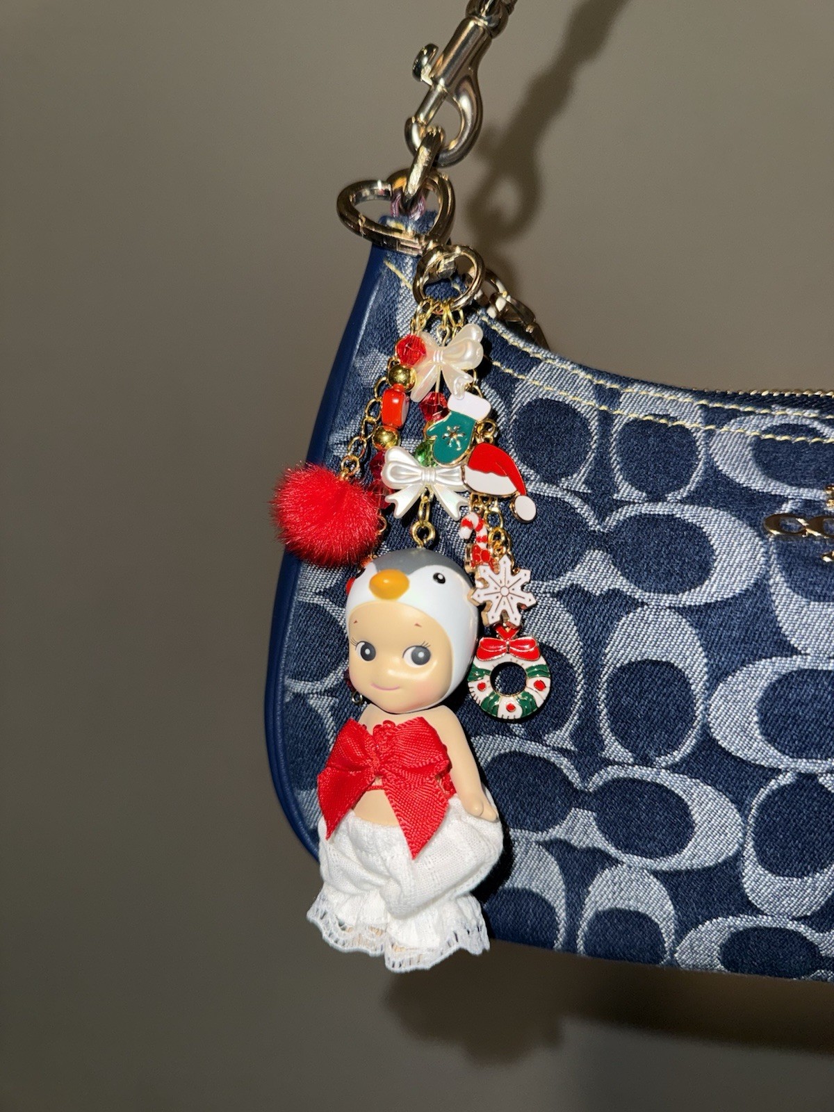 Authentic Sonny Angel Custom Christmas Keychain Penguin