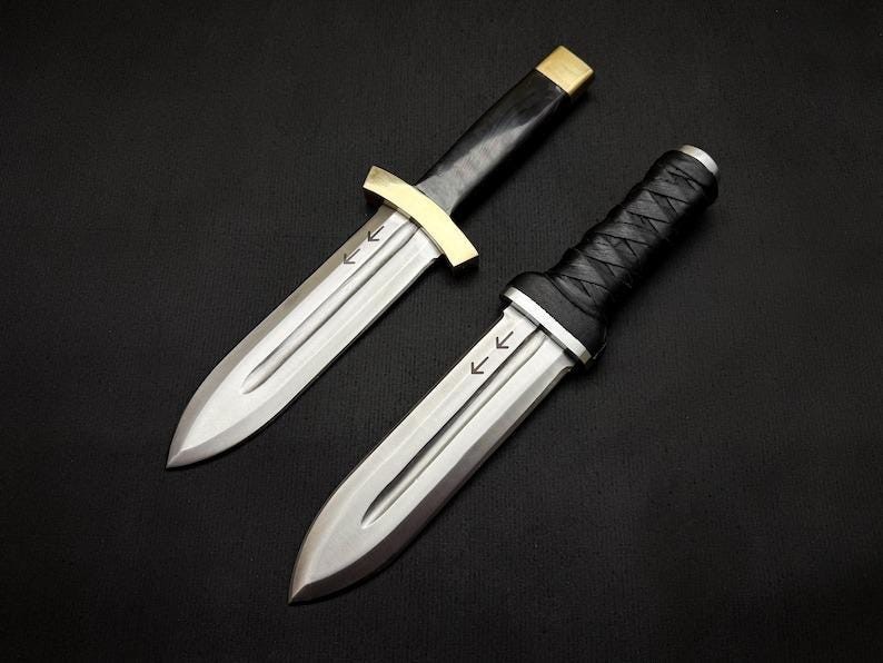 Vinland Saga Handmade Thorfinn daggers with Leather Sheath | D2 Steel Anime...