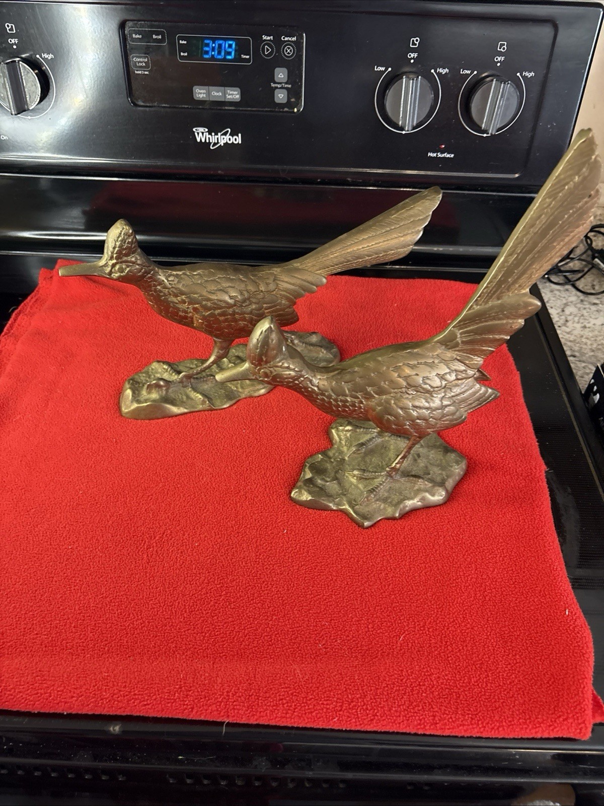 Vintage Pair Of Brass Roadrunner Figurines Excellent Condition Made In Korea Vintage Pair Of Brass Roadrunner Figurines Excellent Condition Made In Korea