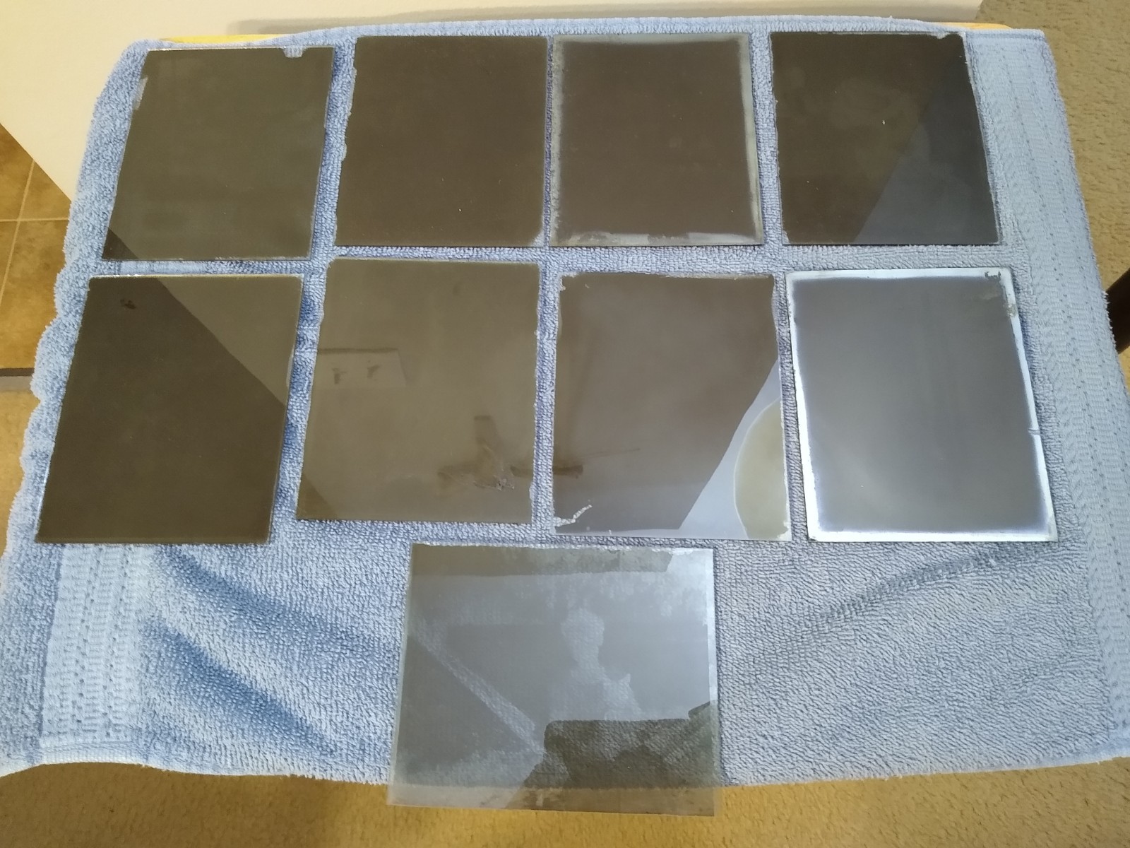 Antique (1890–1910) Amateur Photographer’s 9 Glass Plate Negatives + Box & List