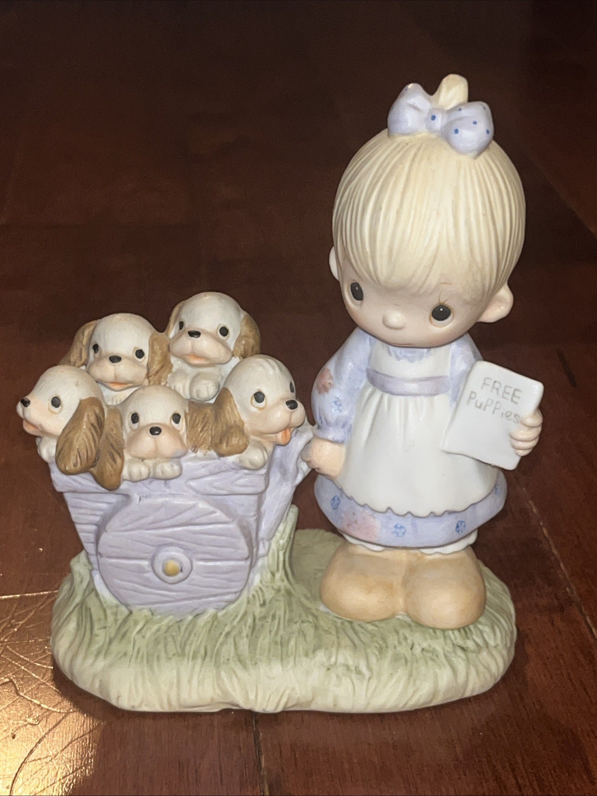 RARE 1977 Precious Moments God Loveth a Cheerful Giver Free Puppies Original 21