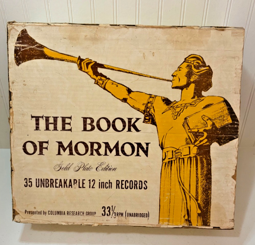 Vintage BOOK OF MORMON LP Records Vol I & II Gold Plate Edition w/Box