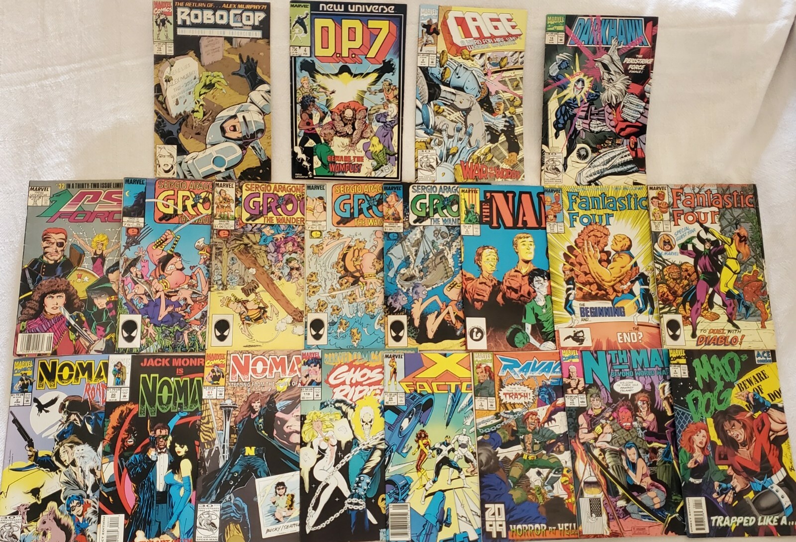 Vintage Marvel Comic Books Lot 20 Groo Fantastic Four Nomad Mad Dog RoboCop DP7