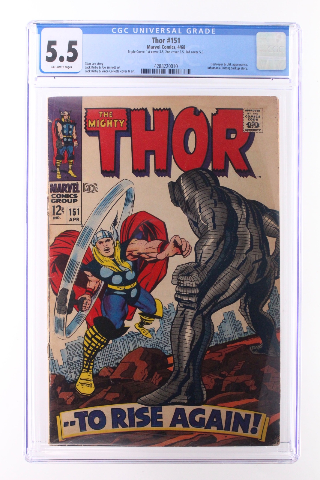 Thor #151 - Marvel Comics 1968 CGC 5.5 TRIPLE COVER