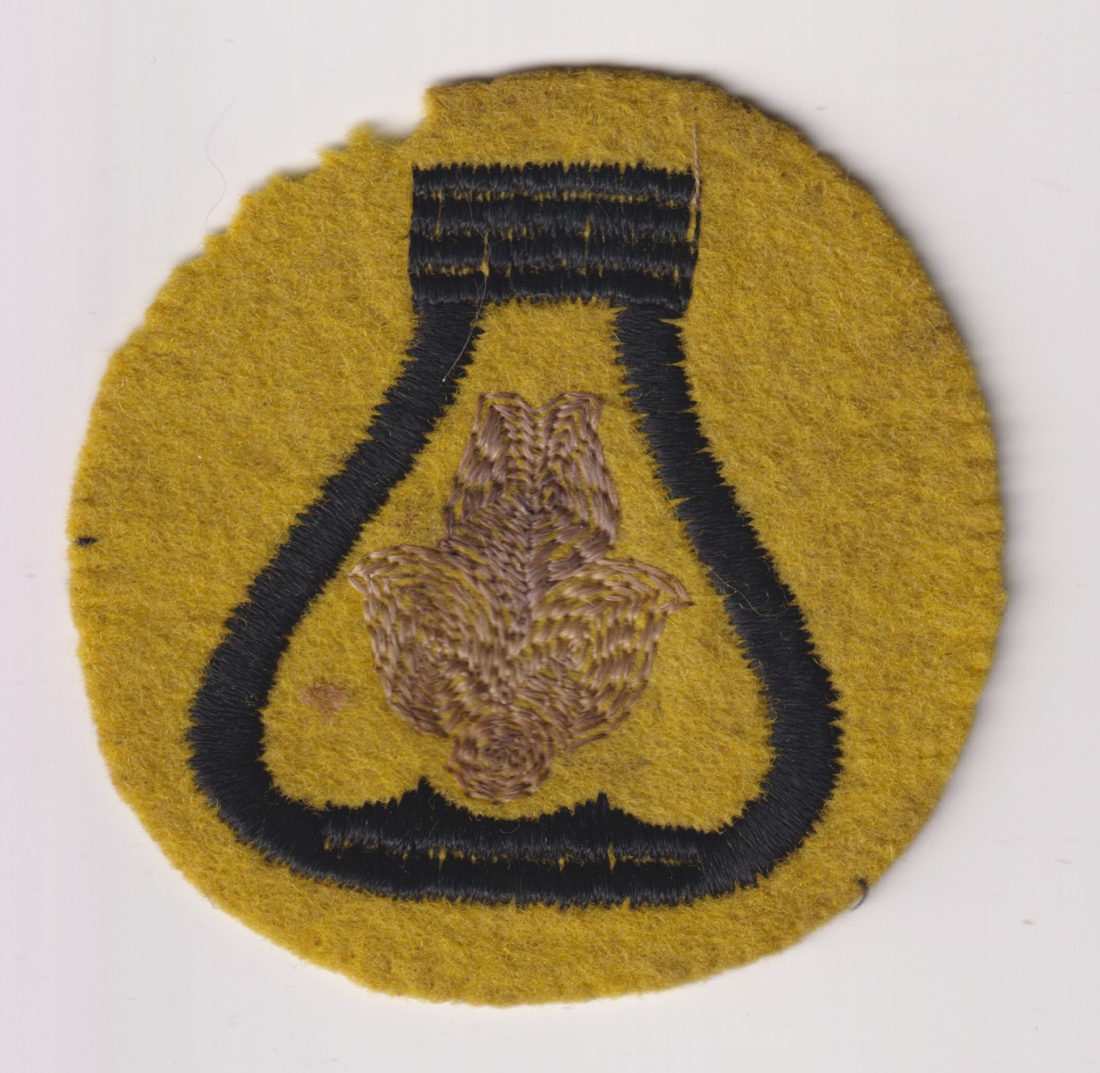 21st Cavalry Division patch loop embroidery on felt early post WWI era make