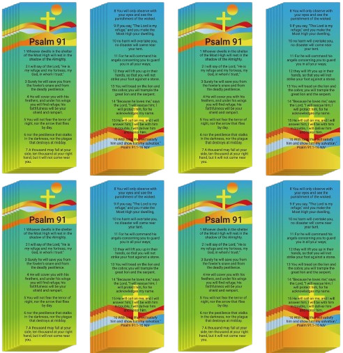 Bible Bookmarks Psalm 91 120 Christian Scripture Reading Gift