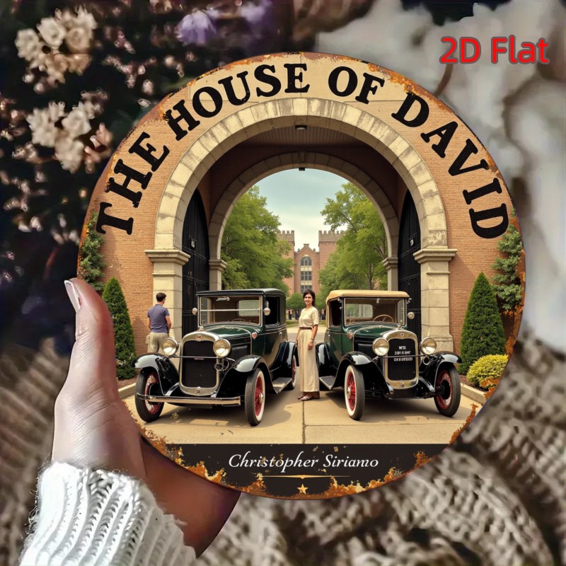 Round Vintage The House Of David Tin Metal Signs Home Décor 8x8
