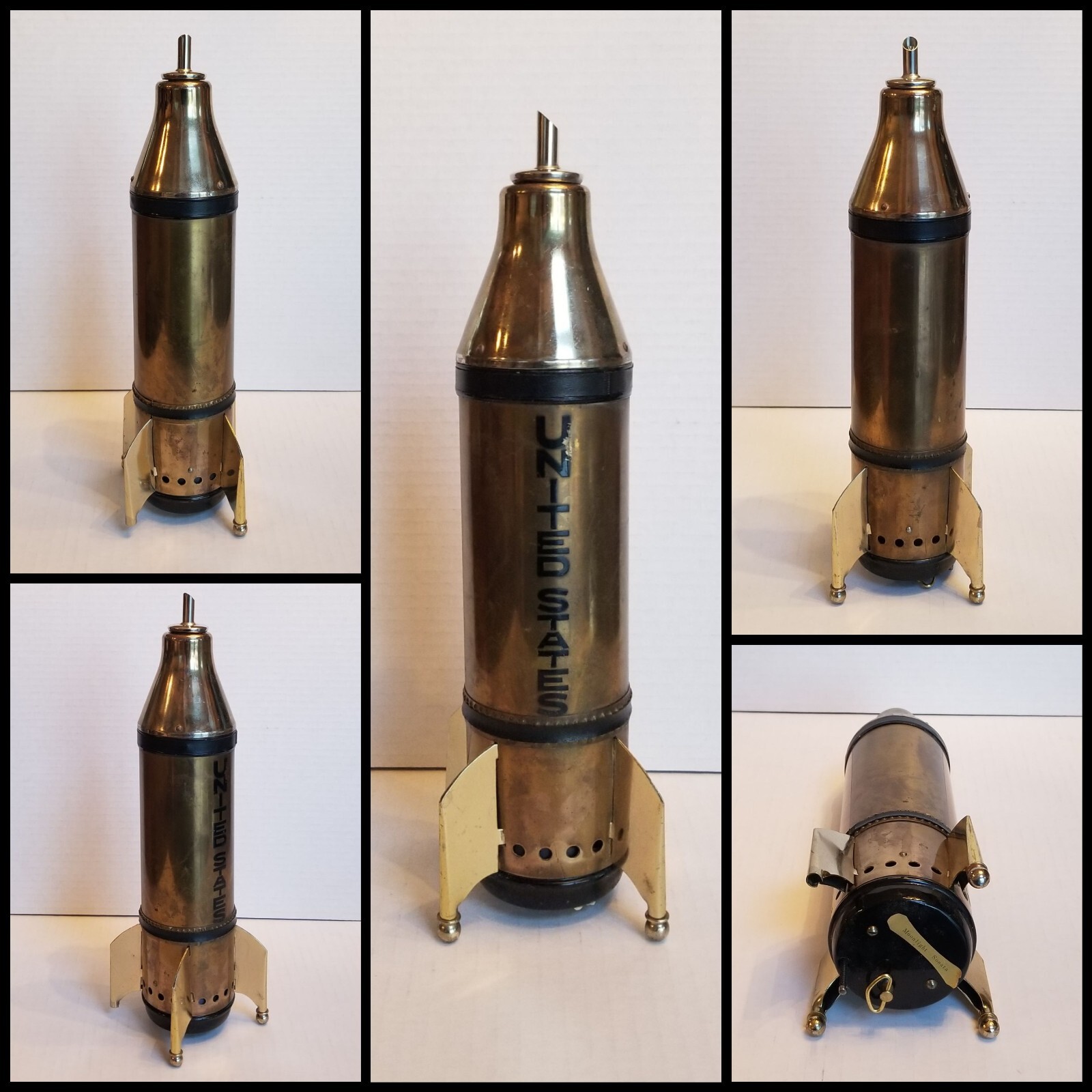 Vintage 1960s Space Rocket Musical Decanter Moonlight Sonata Japan Mid Century