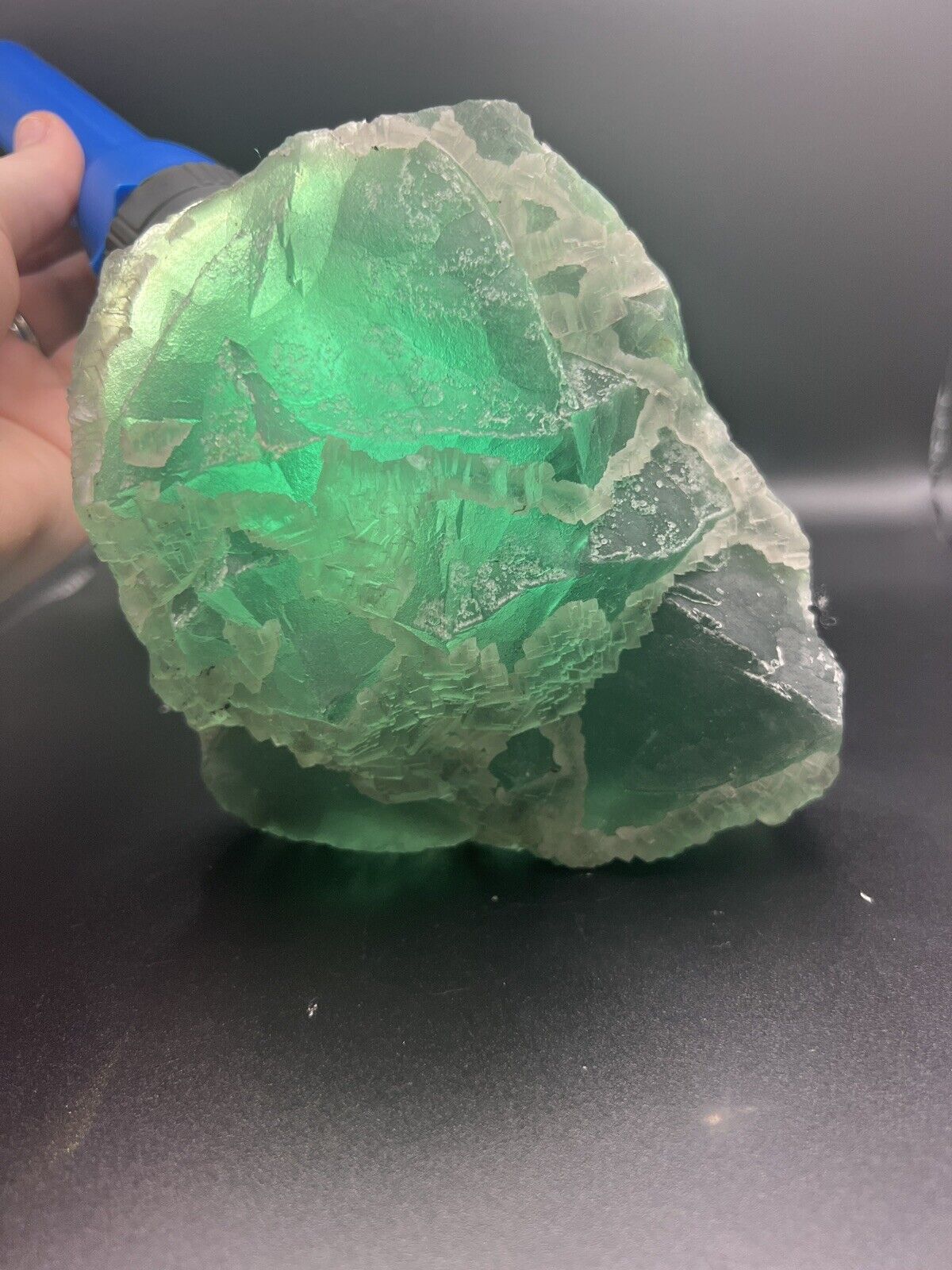Large Bright Green Fluorite Crystal Mineral  Specimen