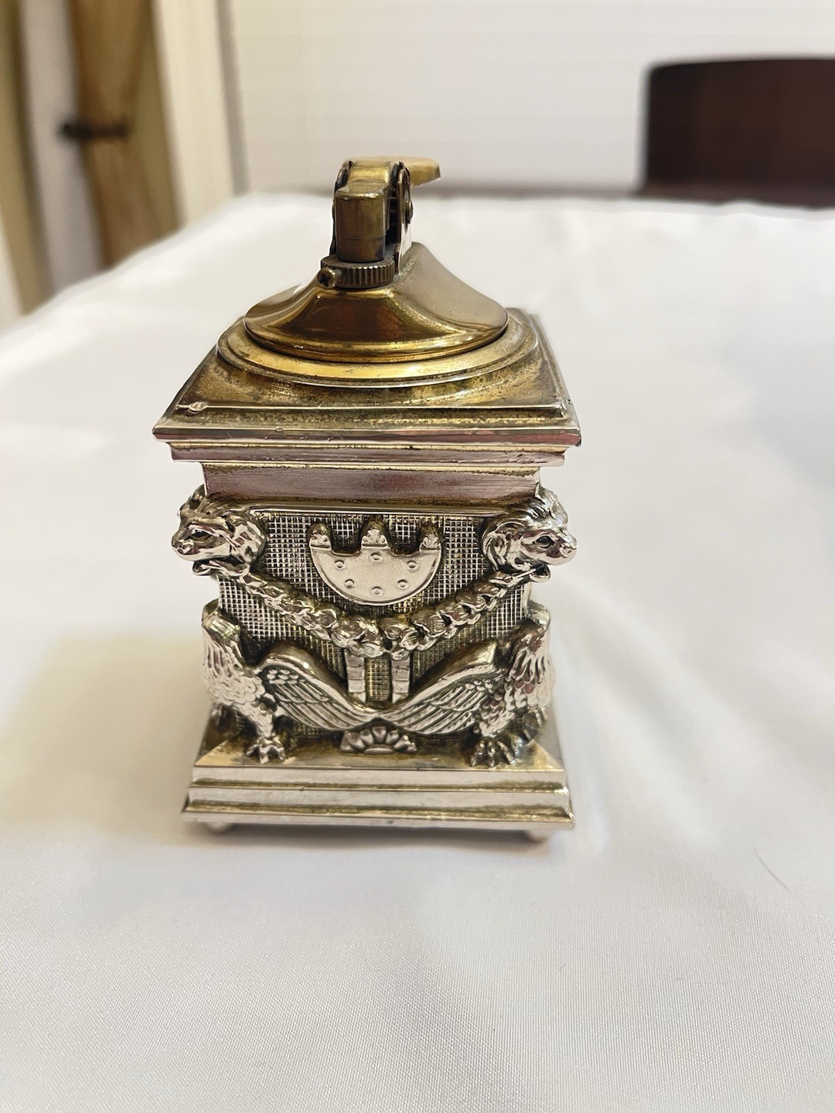 Vintage Federal Eagle Metal Table Lighter - Untested Made In Japan