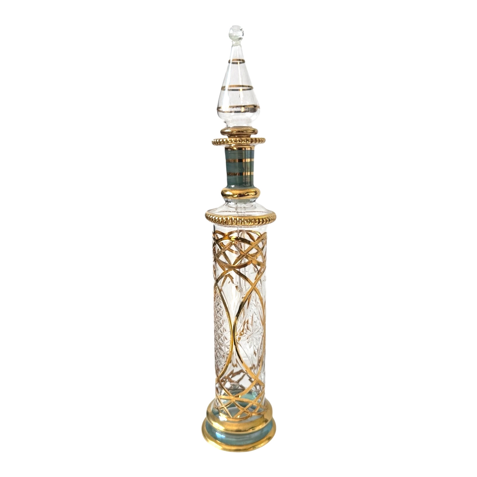 Antique Bohemian Cut Crystal Moser Style Raised Gilt Scent or Perfume Bottle Antique Bohemian Cut Crystal Moser Style Raised Gilt Scent or Perfume Bottle