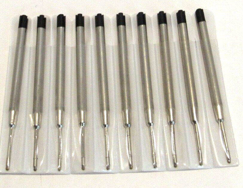 10 TERZETTI EzFlo Black Ballpoint refills+pouch- fit Parker pens-Fall Special