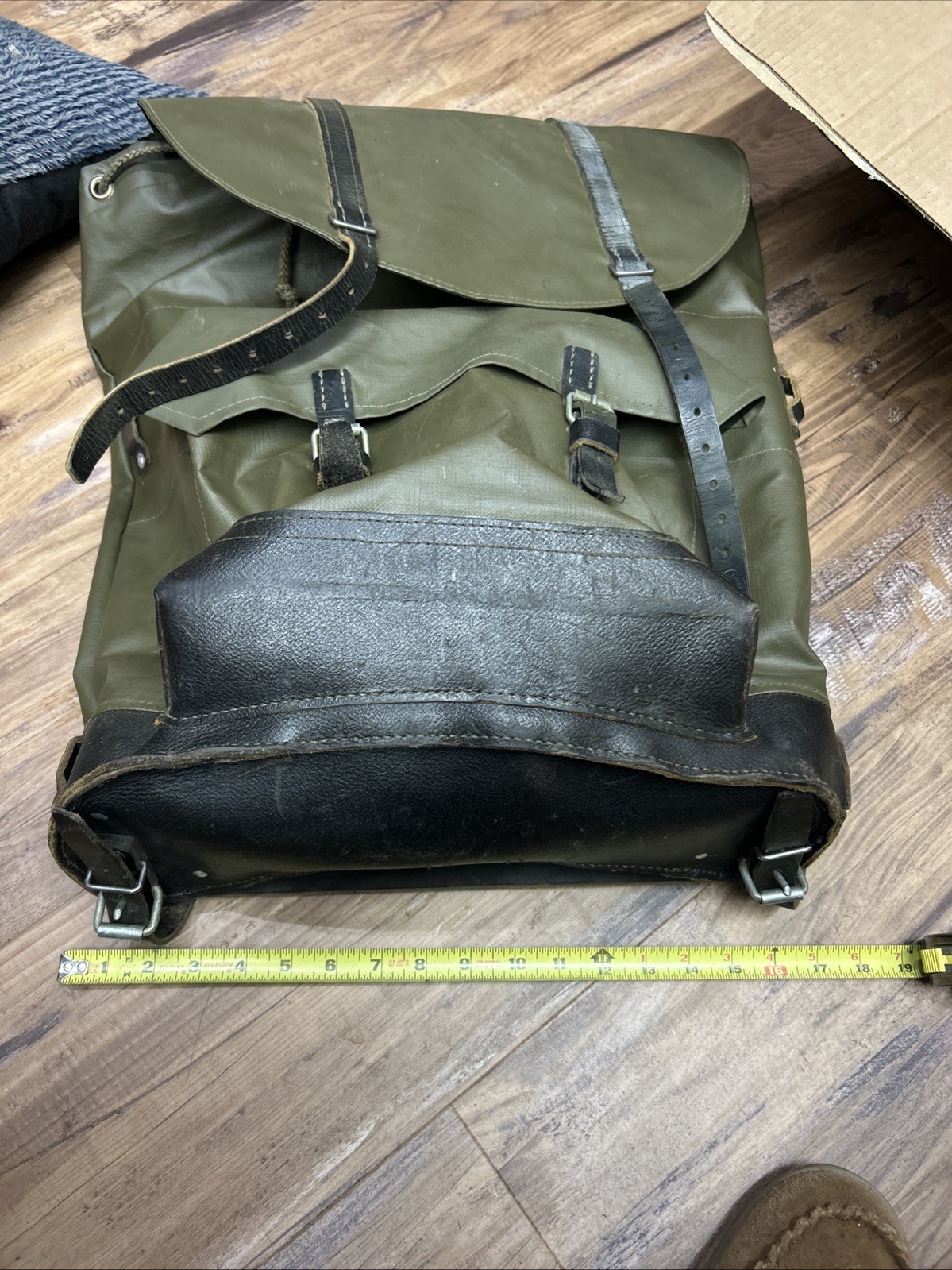 Vintage Swiss  Military Backpack Rucksack rubberized canvas verry goodcondition