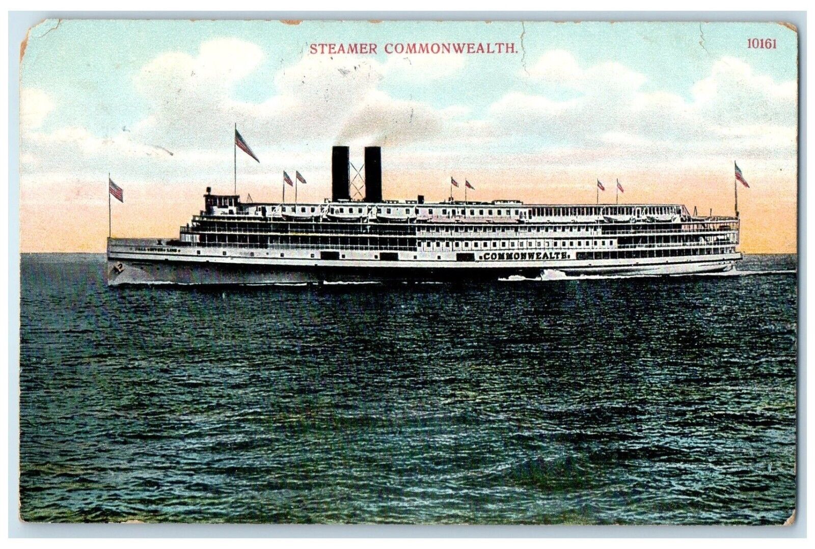 1909 Steamer Commonwealth DPO Megansett Massachusetts MA Antique Postcard