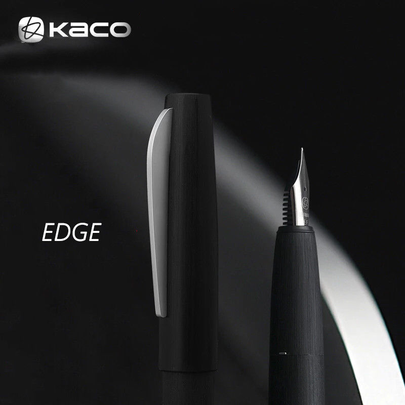 KACO EDGE Black Brushed Fountain Pen Schmidt EF/F/M, Come with Schmidt Converter