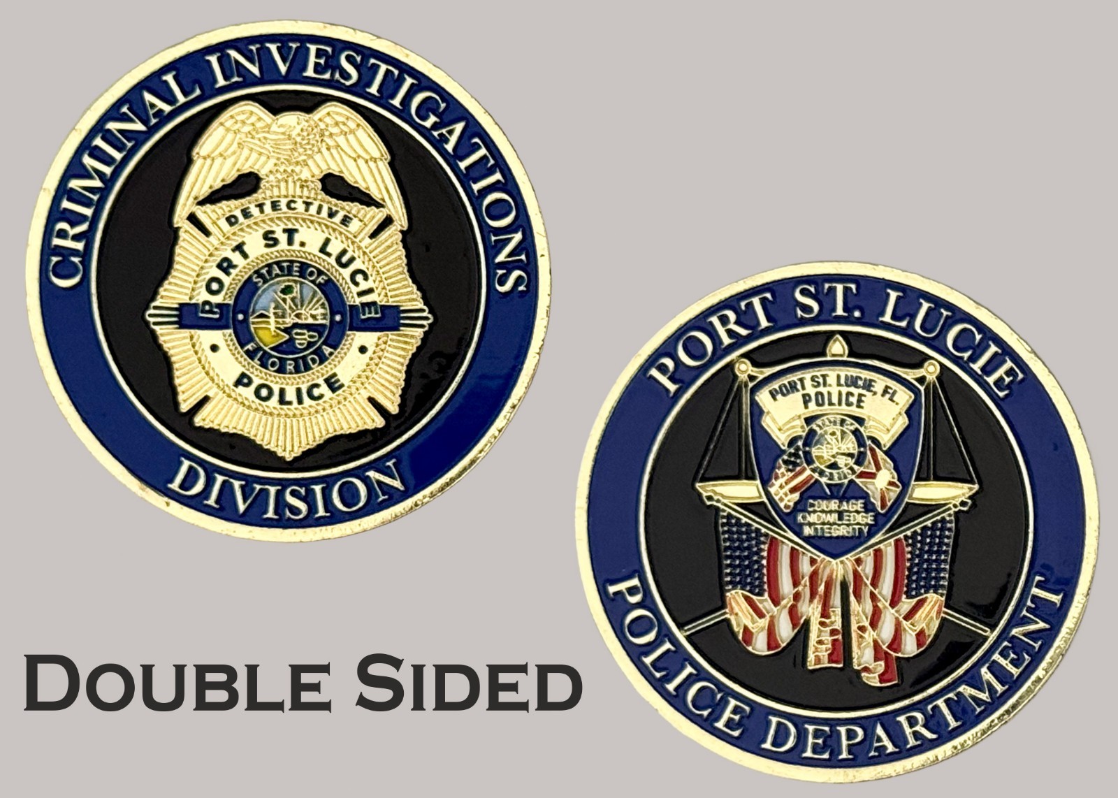 Port St Lucie Police CID Double Sided Challenge Coin  J#50