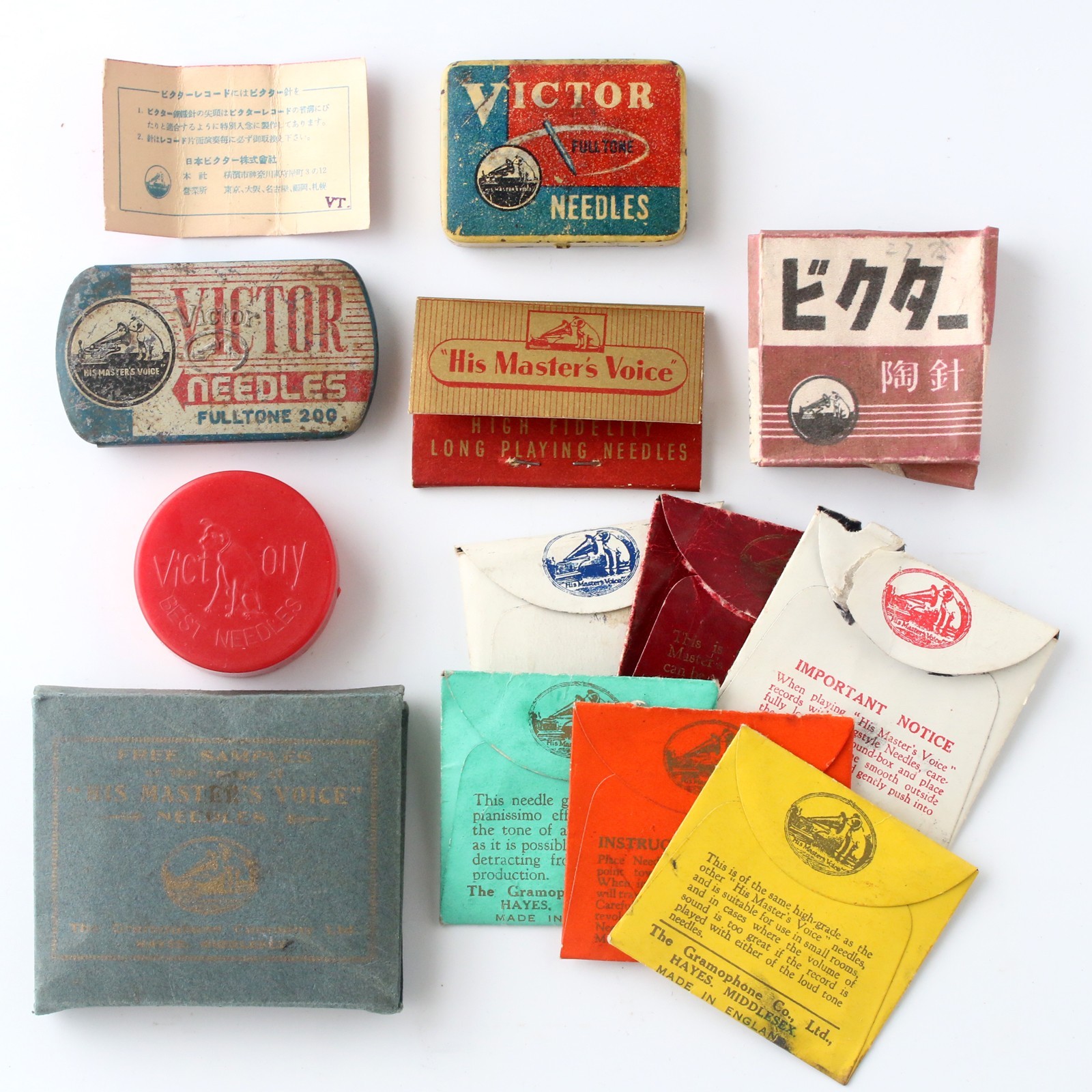 Vintage Victor HMV Gramophone Phonograph Needle Tin Box Lot of 7 Japan UK Vintage Victor HMV Gramophone Phonograph Needle Tin Box Lot of 7 Japan UK