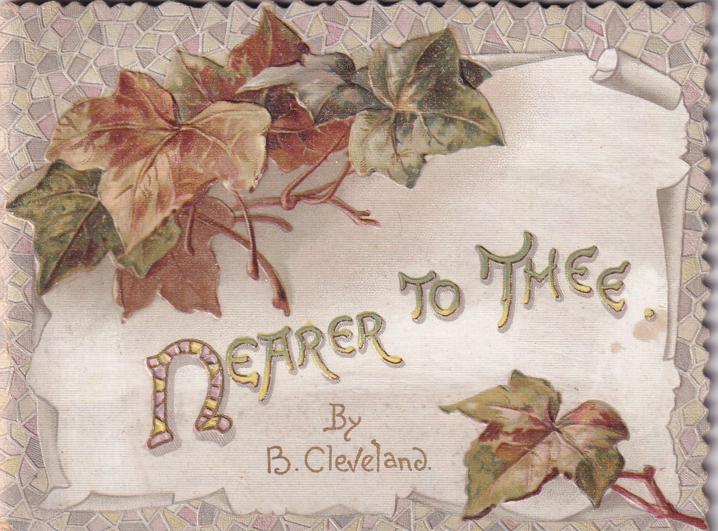 NEARER TO THEE, Victorian die cut booklet, circa 1895, Tuck 1168