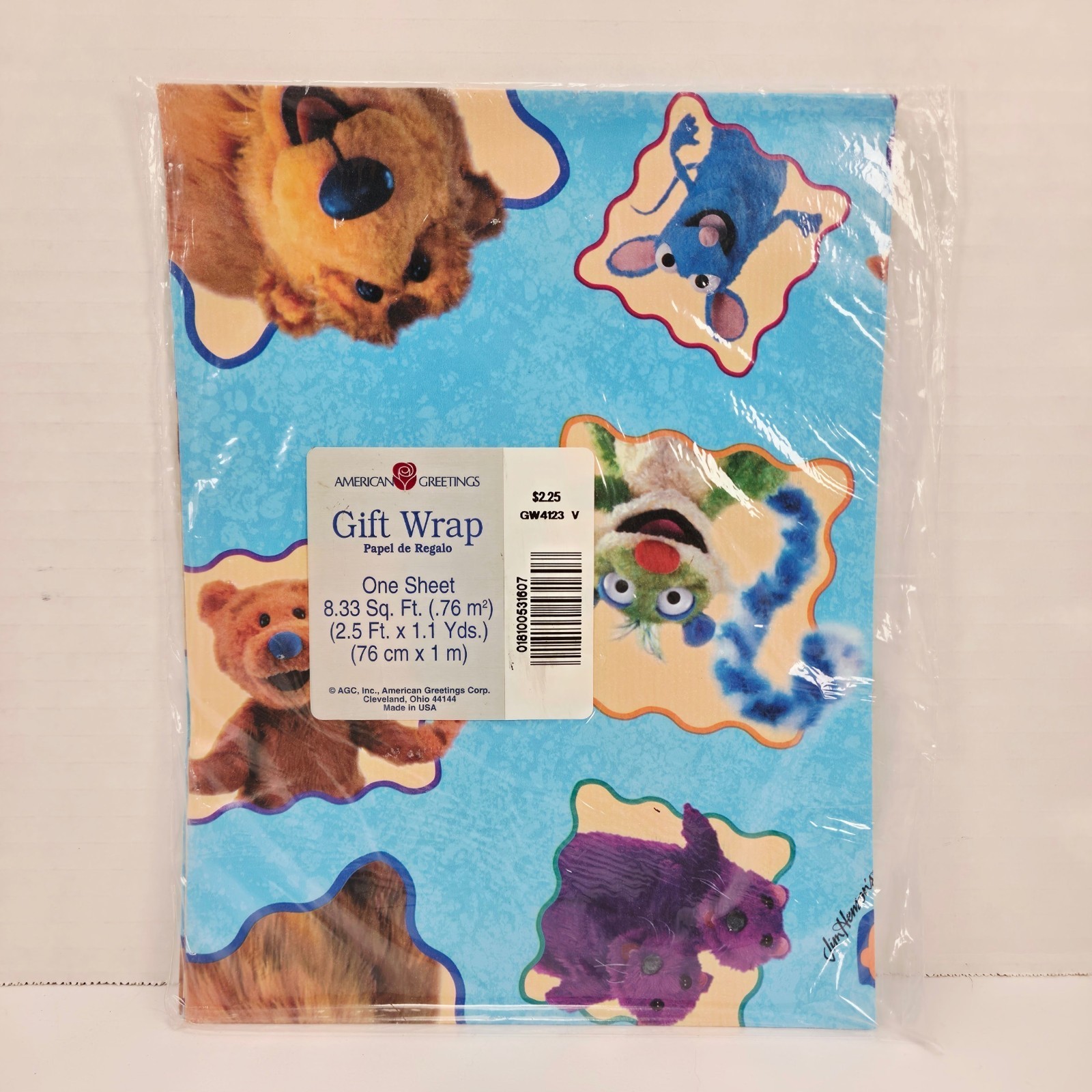 Bear in the Big Blue House Gift Wrap American Greetings 8.33 sq ft Sealed Unopen