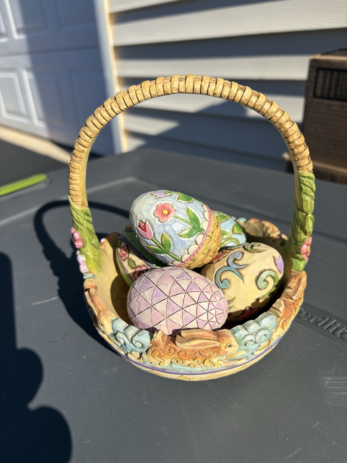 Jim Shore “Spring Hop” 4010470 Easter Basket w Eggs