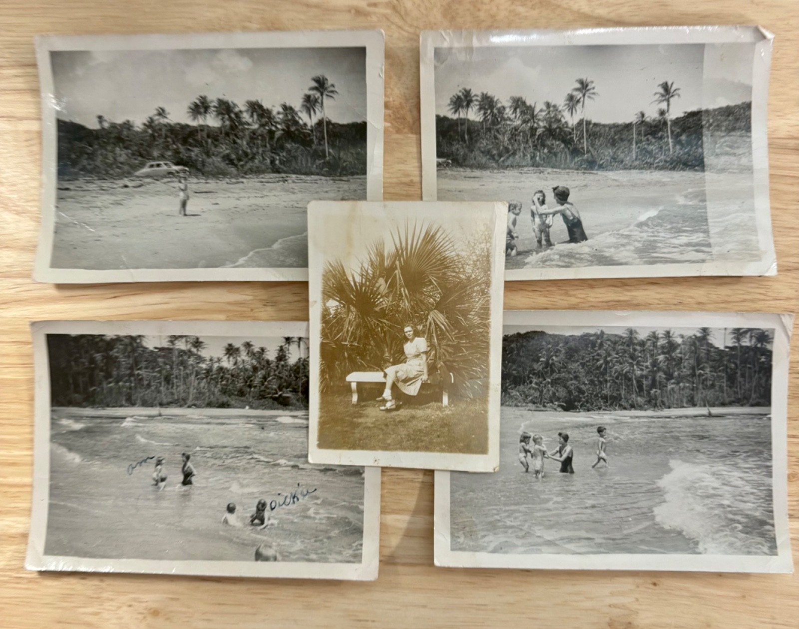 Vintage Family Photos 1940s DEVILS BEACH Panama Canal Zone Lot of 5