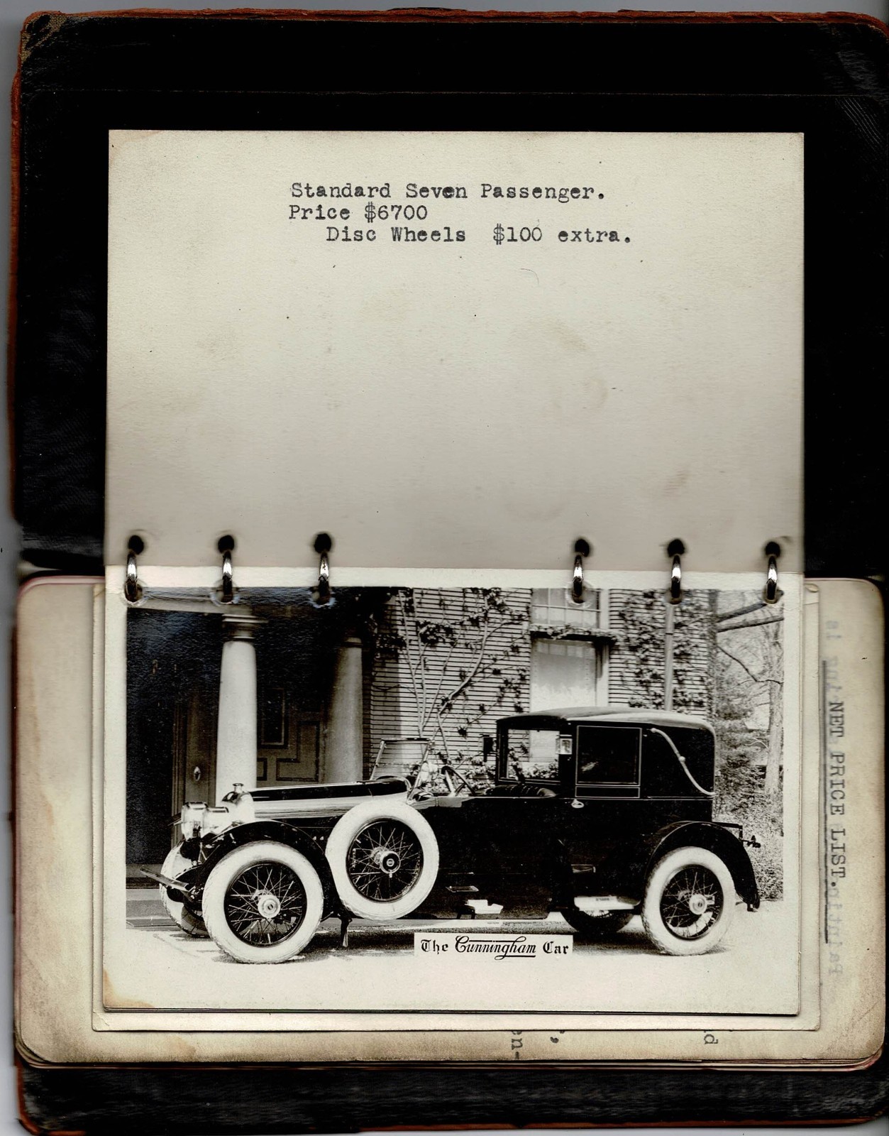 1920 Cunningham Car Company Salesman's Book Rochester, New York. One-of-a-Kind