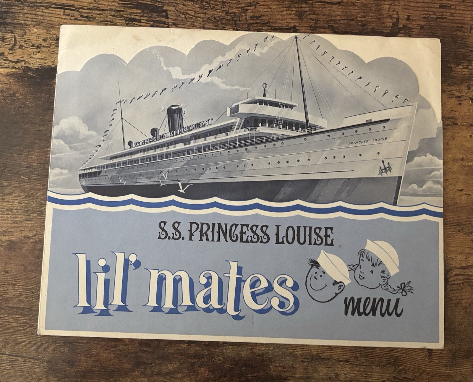 Vintage Menu Greenbrier Hackney’s S.S. Princess Louise Tribal Cover