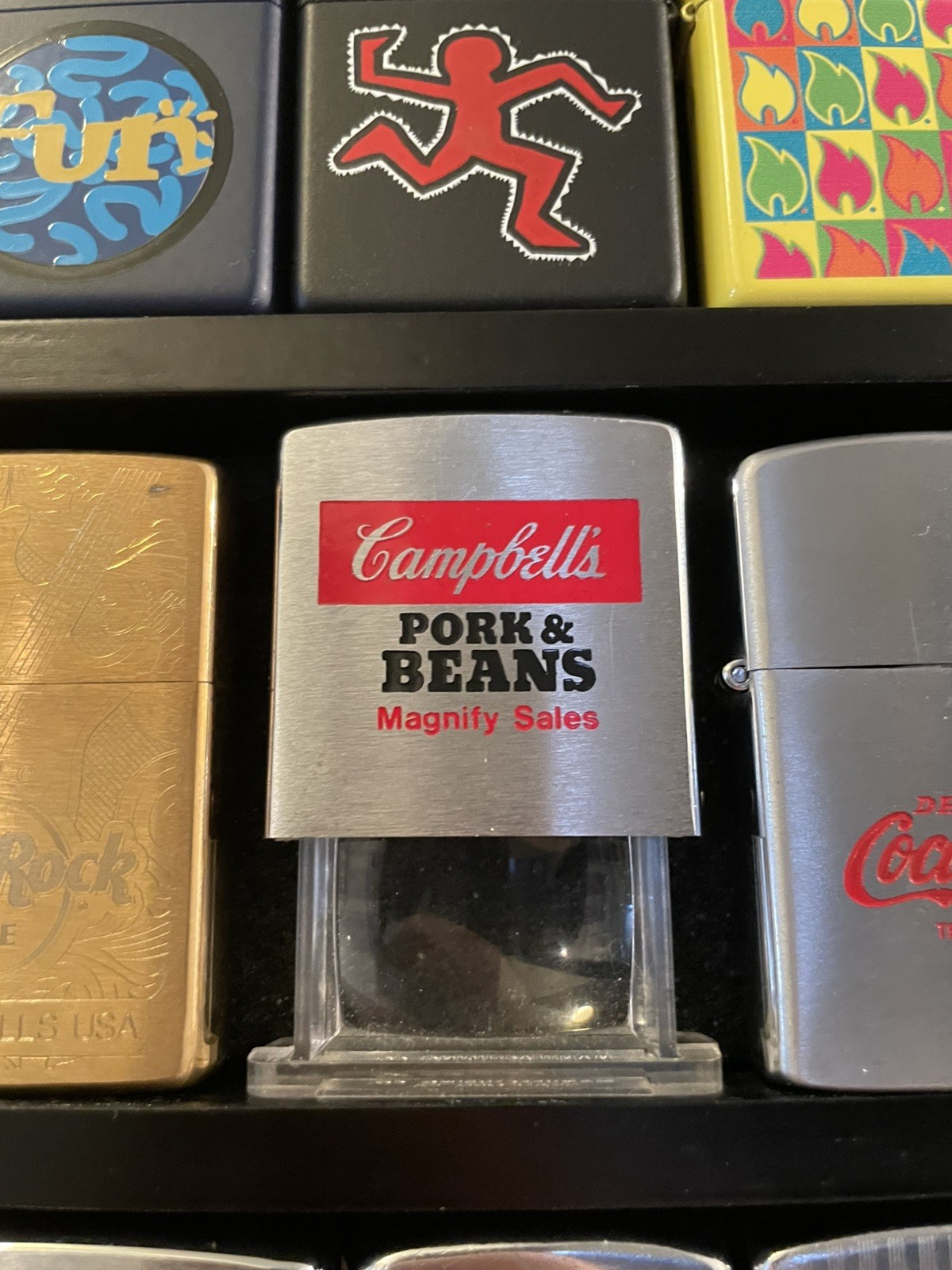 Vintage Zippo Magnifying Glass Campbell’s Pork & Beans Advertising Andy Warhol Vintage Zippo Magnifying Glass Campbell’s Pork & Beans Advertising Andy Warhol
