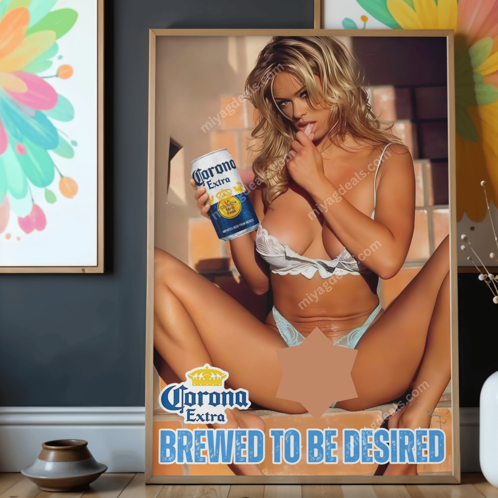 Corona Extra Beer Poster Sexy Blonde Girl Bar Man Cave Wall  Decor 16x24 Read De