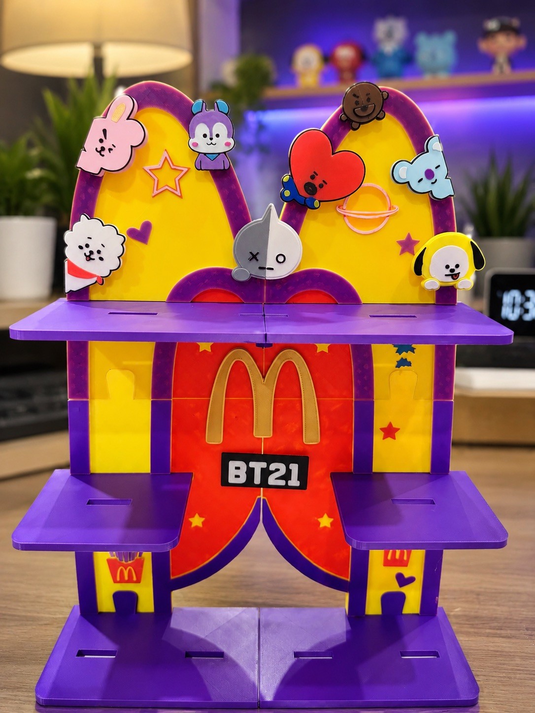 BT21 McDonald’s Inspired Display Stand – 3D Printed BT21 Shelf 