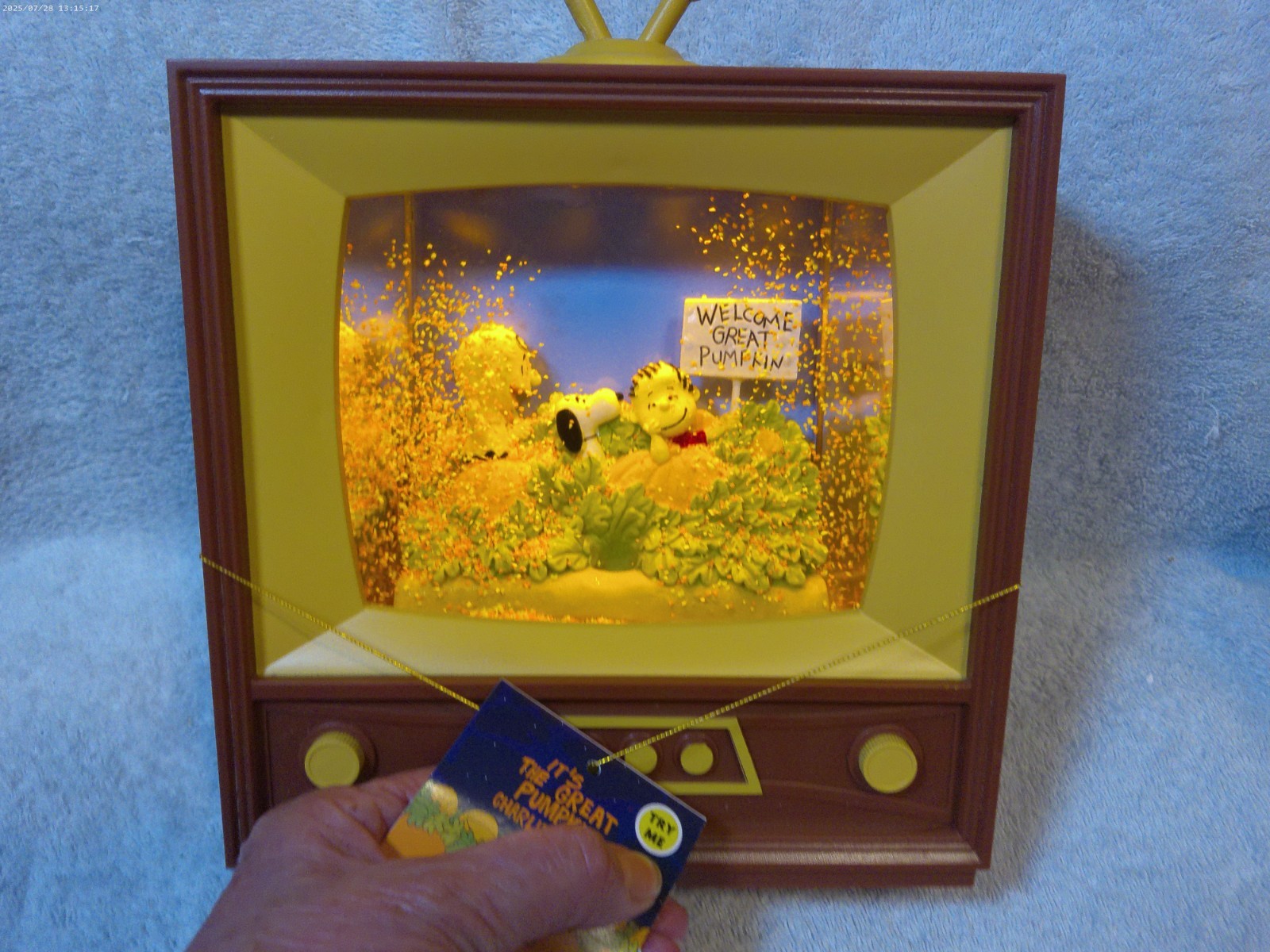 Peanuts Charlie Brown Snoopy Linus Great Pumpkin Light Up TV Music Water Globe