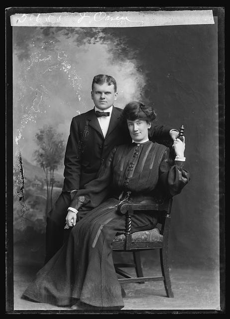 Photo:J. Owen Portrait of Man and Woman Studio Photograph 1901-1903