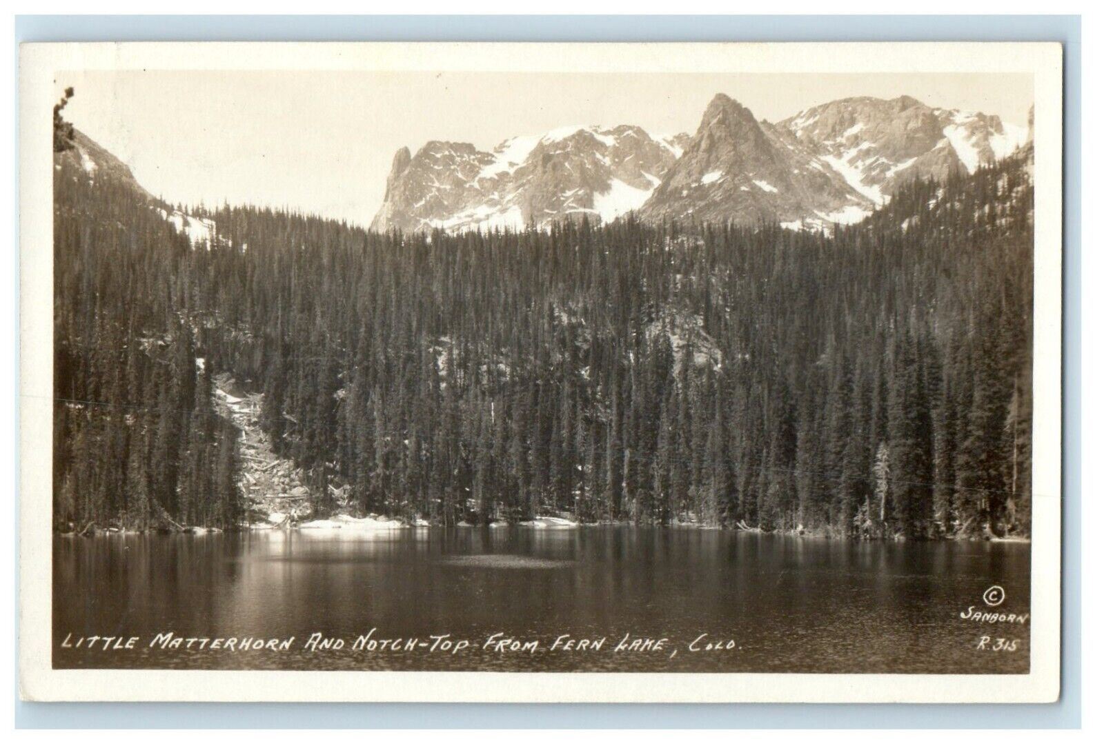 c1930\'s Little Matterhorn Notch-Top Fern Lake Colorado CO RPPC Photo Postcard