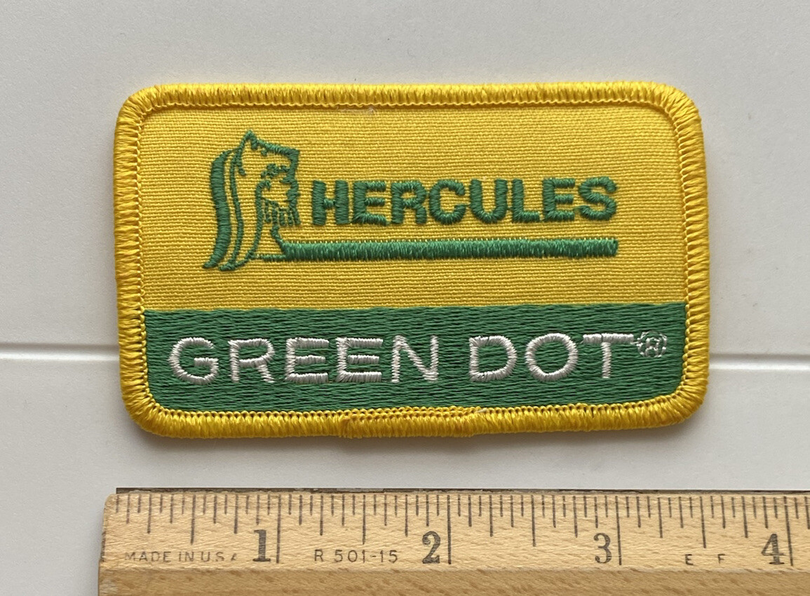 Hercules Green Dot Powders Gunpowder Guns Yellow Embroidered Patch Badge