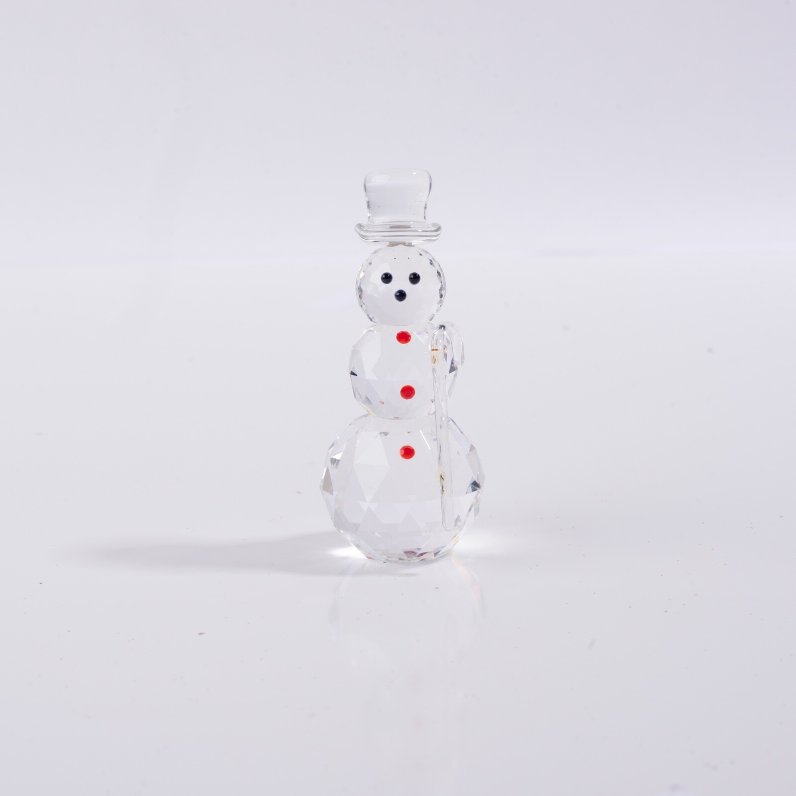 Crystal Zoo Snowman Red Button Shovel Top Hat Genuine Austrian Crystal Figurine