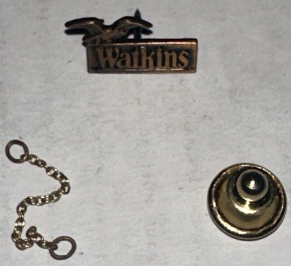 J.R. Watkins Eagle Logo Advertising Award Tie Tack Lapel Pin With Chain