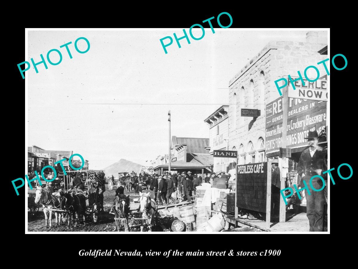 Goldfield Nevada The Main Street & Stores c1900 Old Large Historic Photo