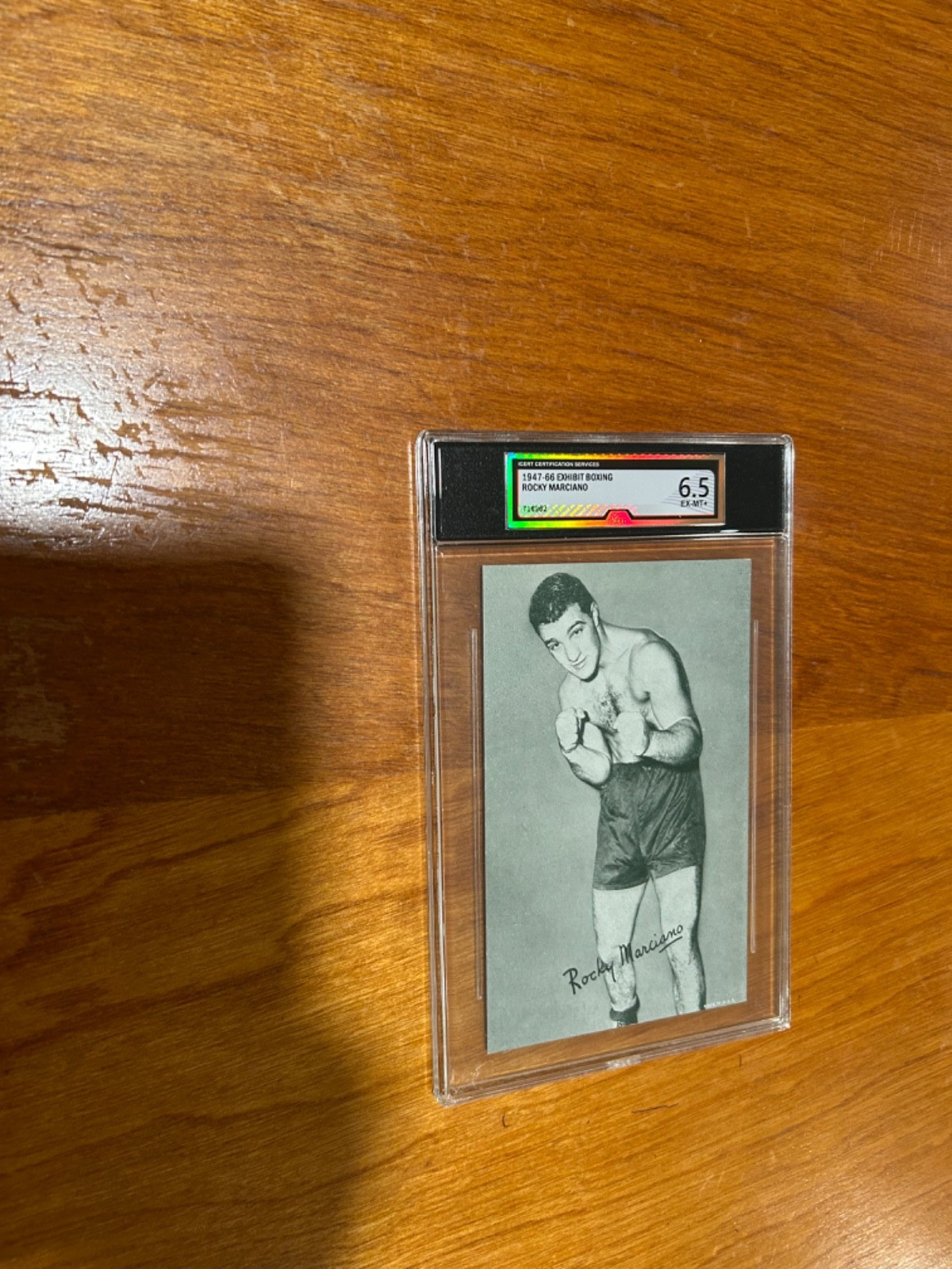 RARE 1947-66 EXHIBIT BOXING CARD  ROCKY MARCIANO ICERT 6.5 EX-MT+ HIGH GRADE