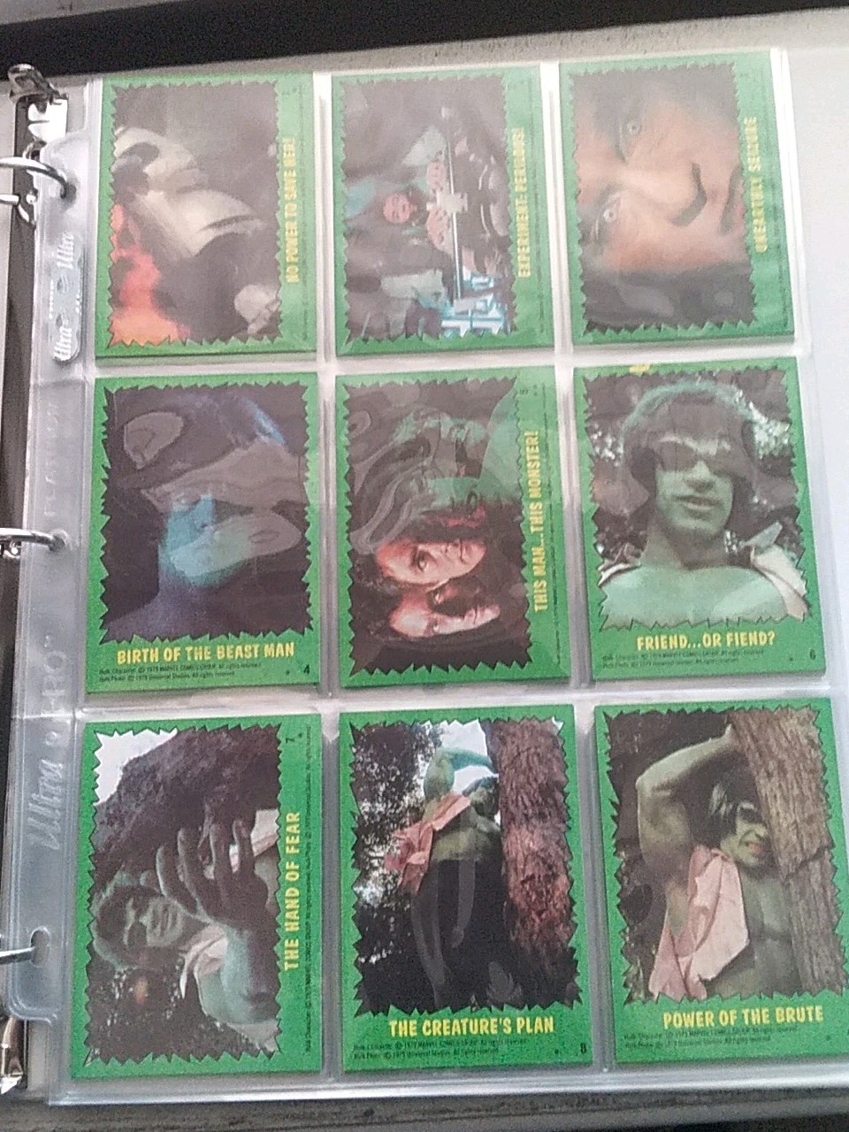 1979 Topps Incredible Hulk TV Show Card Set 88 Cards with Sticker Set, Complete
