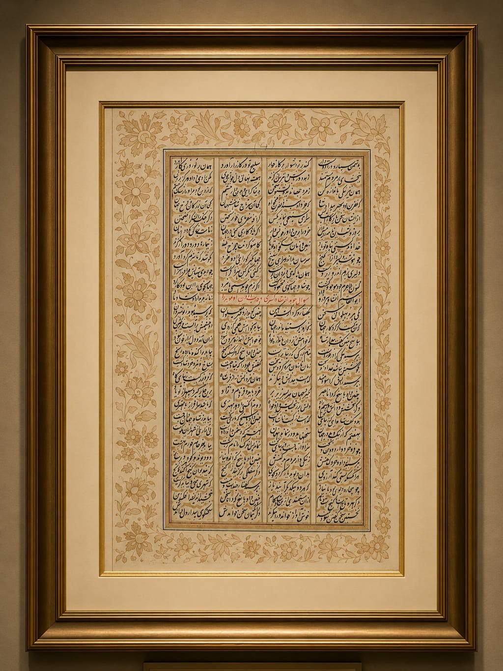 Rare HANDWRITTEN Persian Manuscript Folio Of Shahnameh Ferdowsi ( Book Of Kings)