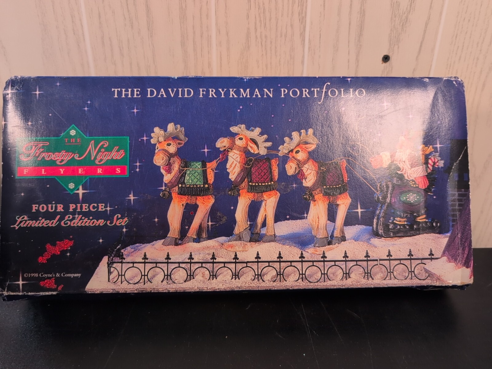 Frosty Night Flyers Santa Sleigh & Reindeer David Frykman Portfolio w/ Box Frosty Night Flyers Santa Sleigh & Reindeer David Frykman Portfolio w/ Box