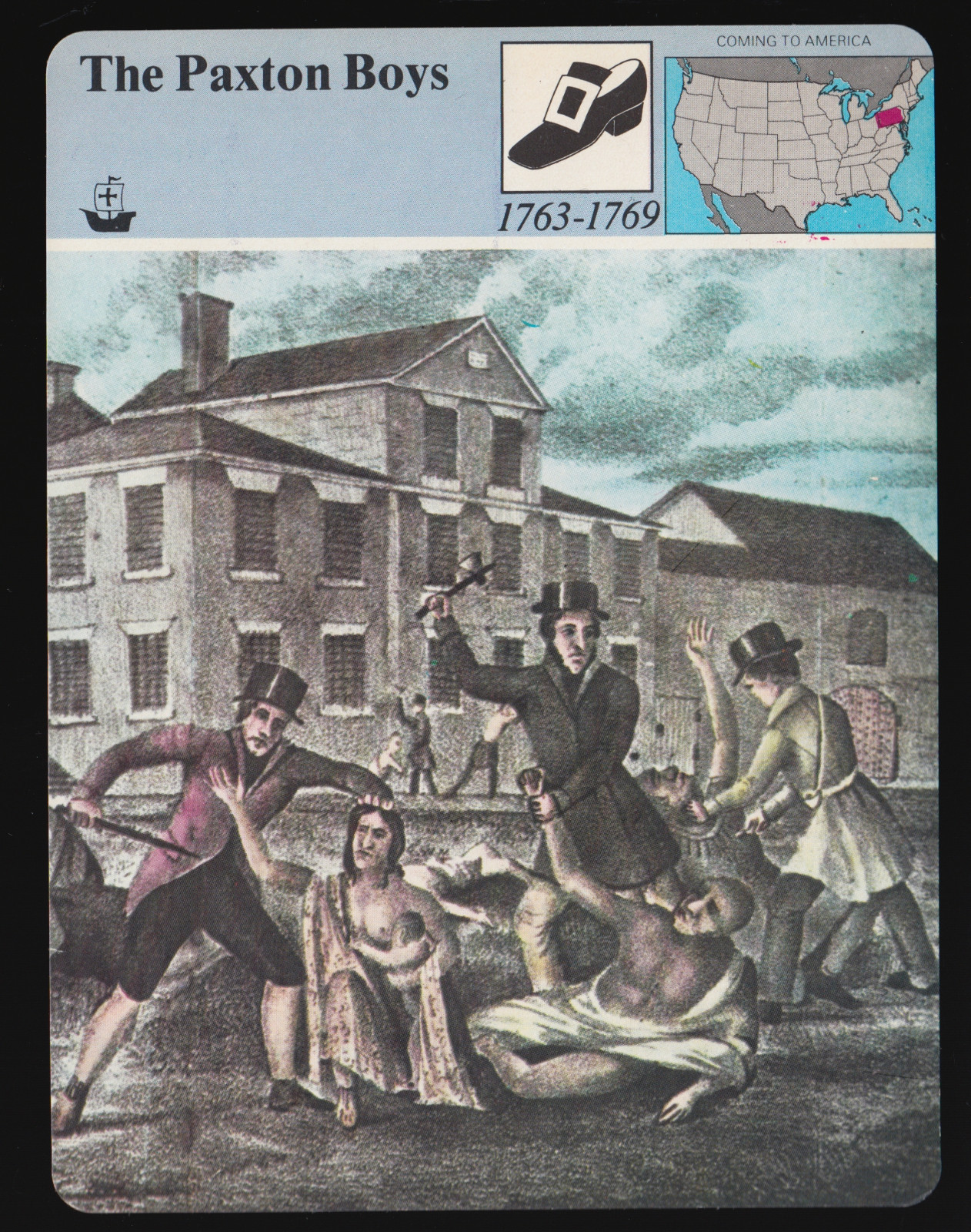 THE PAXTON BOYS Indians Killed 1763 Pontiac\'s War 1981 STORY OF AMERICA CARD